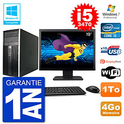 PC HP 6300 MT Ecran 19" Core i5-3470 RAM 4Go Disque 1To Graveur DVD Wifi W7 · Occasion 