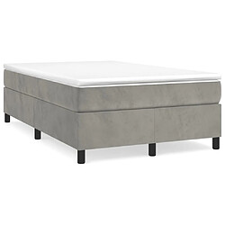 vidaXL Sommier à lattes de lit et matelas Gris clair 120x200cm Velours