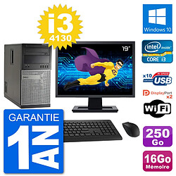 PC Tour Dell 7020 Ecran 19" Intel i3-4130 RAM 16Go Disque 250Go Windows 10 Wifi · Occasion 