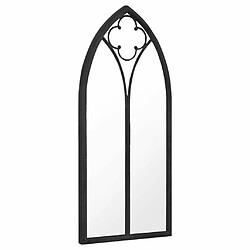 vidaXL Miroir de jardin Noir 100x45 cm Fer pour utilisation extérieure