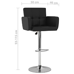 vidaXL Tabourets de bar lot de 2 noir similicuir pas cher