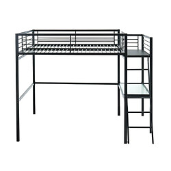 Avis Vente-Unique Lit mezzanine CASUAL II - 140 x 190 cm - plateforme bureau - Anthracite