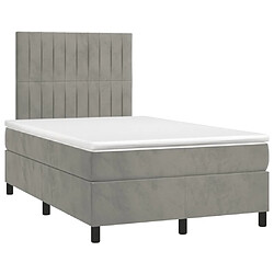 Avis Maison Chic Lit Adulte - Lit simple Lit à sommier tapissier et matelas moelleux - Meuble de Chambre - Gris clair 120x200cm Velours -MN63947