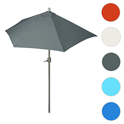 Mendler Parasol Parla en alu, hémicycle, parasol de balcon UV 50+ ~ 300cm anthracite sans pied