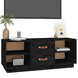 Acheter Maison Chic Meuble TV scandinave - Banc TV pour salon Noir 100x34x40 cm Bois de pin massif -MN86217