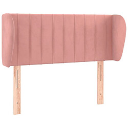 Maison Chic Tête de lit scandinave avec oreilles,meuble de chambre Rose 103x23x78/88 cm Velours -MN53449