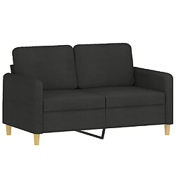 vidaXL Canapé à 2 places Noir 120 cm Tissu