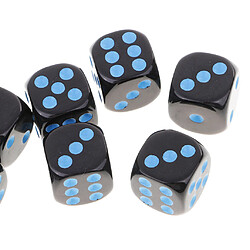 10 pièces d6 dés set for dungeons and dragons rpg jeu de plateau bleu noir pas cher