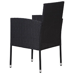 Maison Chic Lot de 4 Chaises de jardin,Fauteuil d'extérieur Résine tressée Noir -MN70389 pas cher