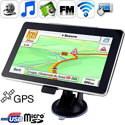 Wewoo GPS voiture Navigateur de à écran tactile TFT 7 pouces, mémoire intégrée de 4 Go, prise d'entrée AV compatible, stylet tactile, diffusion vocale, émetteur FM, fonction Bluetooth, haut-parleur intégré, résolutions: 800 x 480 noir