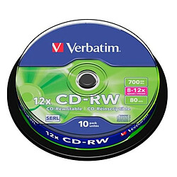 CD-RW Verbatim 10 Unités 700 MB 12x