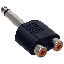 Adaptateur audio, InLine®, 6,3mm jack Mono à 2x connecteur Cinch femelle