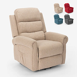 LE ROI DU RELAX Fauteuil électrique de relaxation massage et chauffage avec roues Victoria, Couleur: Beige 