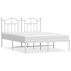 Maison Chic Lit adulte - Cadre de lit métal avec tête de lit pour chambre blanc 140x190 cm -MN61235