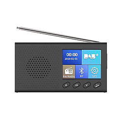 Universal Mini récepteur DAB portable radio FM Bluetooth compatible lecteur de musique 4.2 prise en charge de sortie audio stéréo de 3,5 mm(Le noir) 