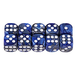 Dés de jeu à 6 faces Dés de 16mm pour les jeux de société et l'enseignement des mathématiques bleu + argent Jeu de dés à 6 faces