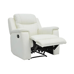 Vente-Unique Fauteuil relax EVASION en cuir - blanc ivoire