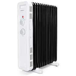 Aigostar Hubery - Radiateur à bain d'huile 2500W, 13 éléments chauffants. 3 niveaux de puissance et thermostat réglable. Protection contre la surchauffe et les basculements. Design exclusif.