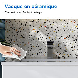 Acheter Aica Sanitaire 120(L)x45(W)x40(H)cm Meuble salle de bain blanc avec 2 portes à une fermeture amortie avec 2 vasques à suspendre