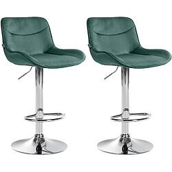 Non Lot de 2 tabourets de bar Vonore velours chrome 