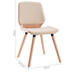 vidaXL Chaises à manger lot de 6 crème similicuir pas cher