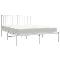 Avis Maison Chic Lit adulte 140x200cm- Cadre de lit métal avec tête de lit pour chambre blanc -MN75085