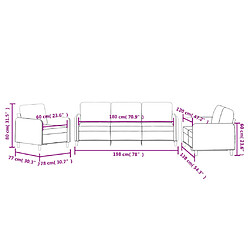 vidaXL Ensemble de canapés 3 pcs vert foncé velours pas cher