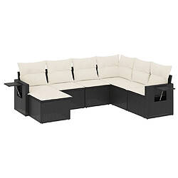 Maison Chic Ensemble Tables et chaises d'extérieur 7pcs avec coussins,Salon de jardin noir résine tressée -GKD825240