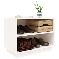 Avis vidaXL Armoire à chaussures Blanc 60x34x45 cm Bois de pin massif