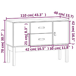 vidaXL Buffet Marron miel 110x40x78 cm Bois massif de pin pas cher