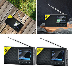 2Pcs Home DAB Radio Numérique Avec Antenne Mini Radios Batterie Rechargeable