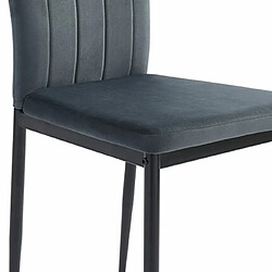 Acheter Mes Lot de 4 chaises repas 56,5x42x96,5 cm en velours anthracite - MAGDA