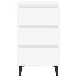 Avis vidaXL Table de chevet avec pieds en métal blanc 40x35x69 cm