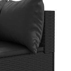 Acheter vidaXL Salon de jardin 10 pcs avec coussins noir résine tressée