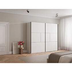 Vente-Unique Armoire 2 portes coulissantes - L250 cm - Blanc - ANIAMA