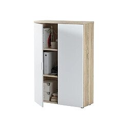 TAMPA Armoire de bureau style contemporain décor chene canadien et blanc artik - L 119 cm 