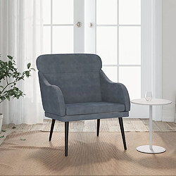 vidaXL Fauteuil Gris foncé 63x76x80 cm Velours