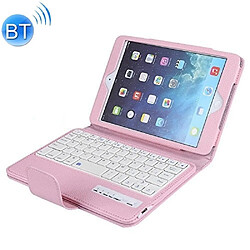 Wewoo SPM01 Pour iPad mini 5/4/3/2/1 Texture Litchi Détachable En Plastique Clavier Bluetooth Cuir avec Fonction de Support Rose 