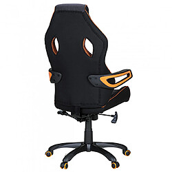 Avis Mes Fauteuil gamer 53x53x120/130 cm en tissu noir, gris et orange