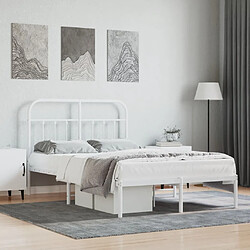 Maison Chic Lit adulte - Cadre de lit métal avec tête de lit pour chambre blanc 120x200 cm -MN15726