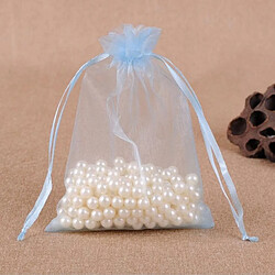 Wewoo 100 PCS Sac Cadeau Bijoux Organza De Mariage Anniversaire Fête Pochettes DessinsTaille Du 9X12cm Bleu Clair 