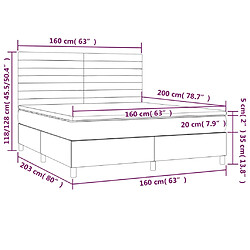 vidaXL Sommier à lattes de lit avec matelas Marron foncé 160x200 cm pas cher