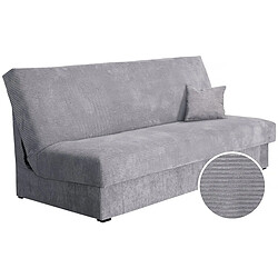 Palozi Sofa Canapé Clic clac en velours côtelé Adela - 3 places - Gris