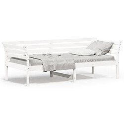 Maison Chic Lit d'appoint | Lit de jour | Lit de repos Blanc 90x200 cm Bois de pin massif -GKD59214