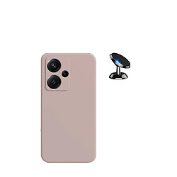 Kit de voiture magnétique de voiture + cas de silicone liquide Phonecare pour Xiaomi Redmi Note 13 Pro+ Plus - rose