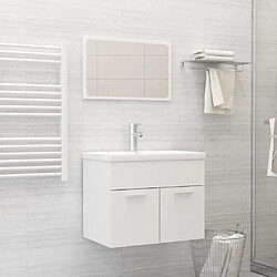 vidaXL Ensemble de meubles salle de bain 2 pcs Blanc Bois d'ingénierie