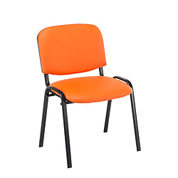 Decoshop26 Chaise visiteur assise rembourrée en synthétique orange BUR10074