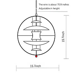 Avis Universal Lustre planétaire sphérique de 40cm, comptoir de bar de restaurant moderne, couverture souple, global 6.5W chaud, 220V, lustre acrylique doré