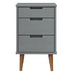 Avis vidaXL Table de chevet MOLDE Gris 40x35x65 cm Bois de pin massif