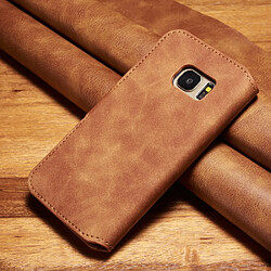 Etui en PU style rétro marron pour votre Samsung Galaxy S7